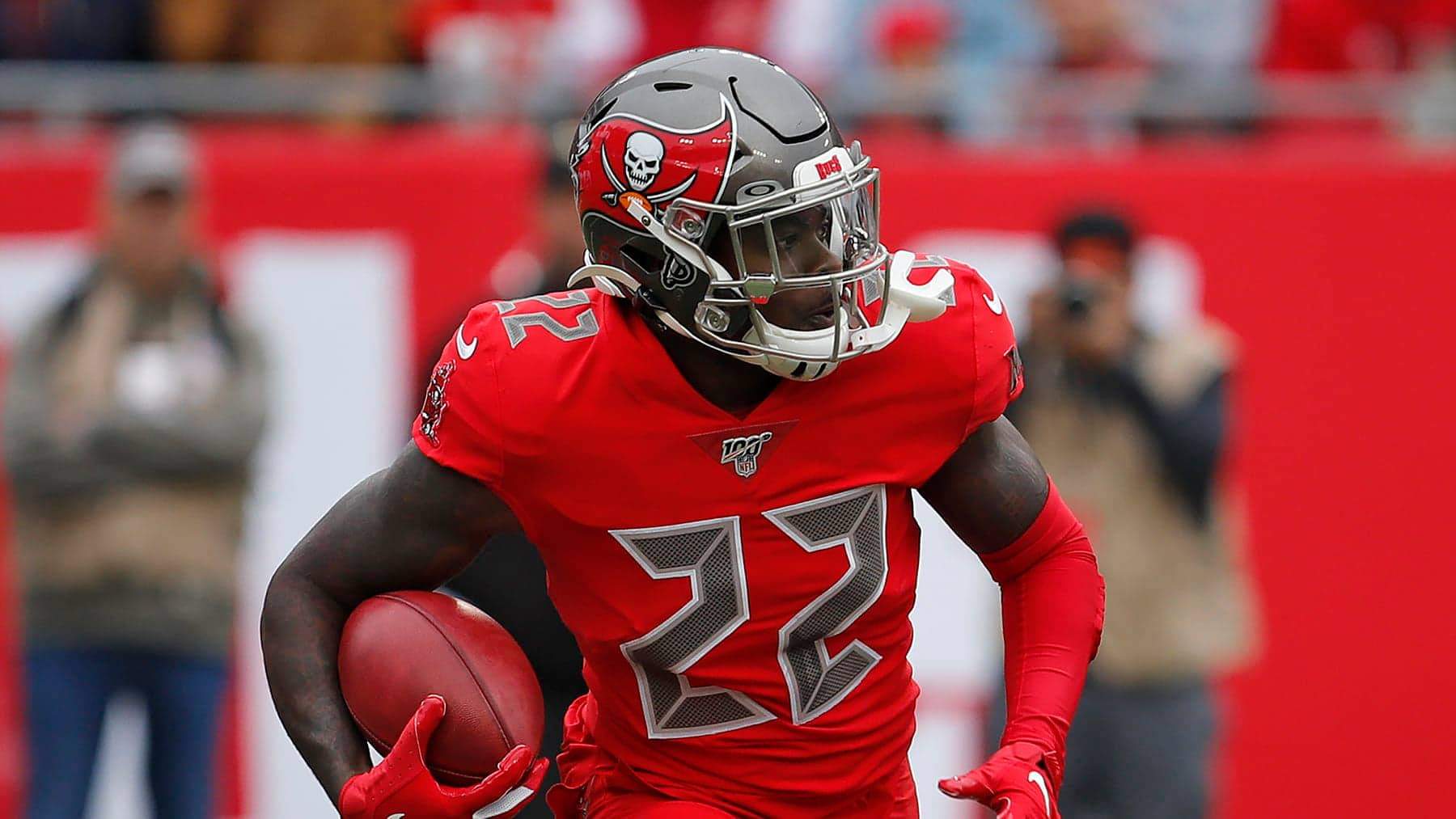 Tampa Bay Buccaneers running back T.J. Logan (22) runs against the New Orleans Saints during the first half of an NFL football game Sunday, Nov. 17, 2019, in Tampa, Fla. (AP Photo/Mark LoMoglio) [MARK LOMOGLIO | AP]