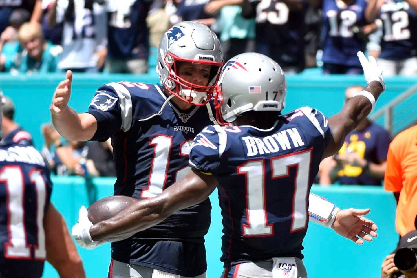 Antonio Brown and Tom Brady have been reunited in Tampa Bay/ Eric Espada Getty Images
