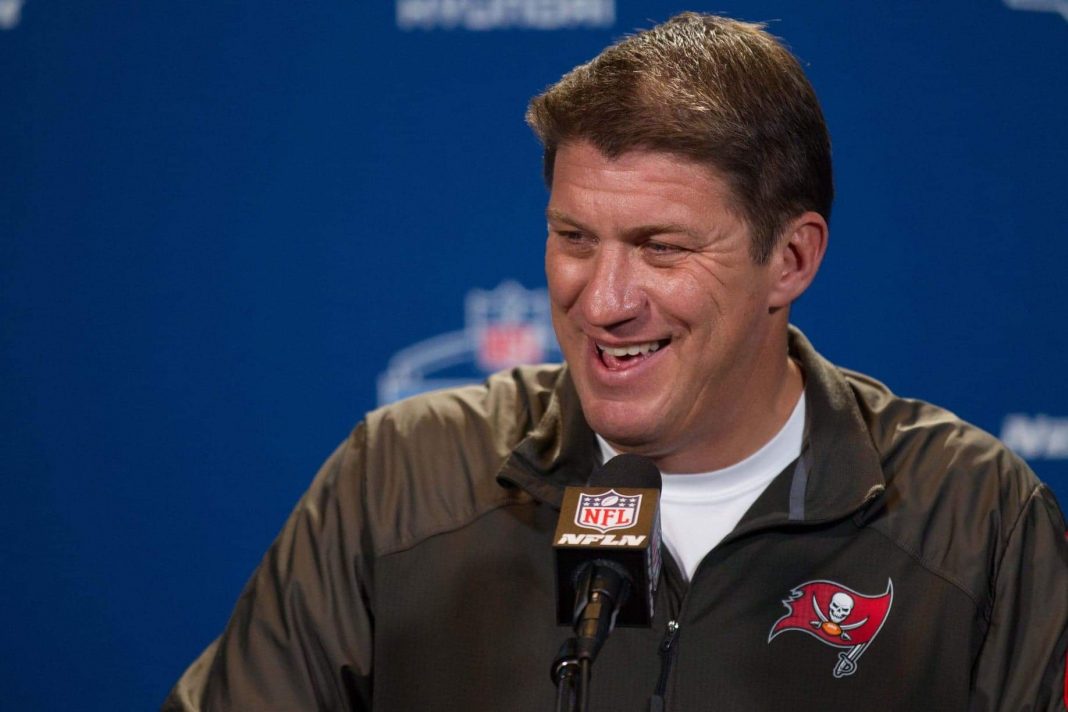 Tampa Bay Buccaneers general manager Jason Licht speaks to the media during the 2016 NFL Scouting Combine at Lucas Oil Stadium. Mandatory Credit: Trevor Ruszkowski-USA TODAY Sports