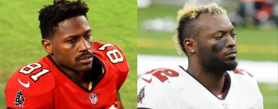 Buccaneers wide receiver Antonio Brown and safety Mike Edwards/via Joe Bucs Fan and ESPN