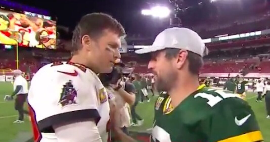 Buccaneers quarterback Tom Brady and Packers quarterback Aaron Rodgers/via NFL on FOX