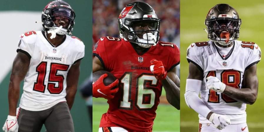 Buccaneers wide receivers Cyril Grayson, Breshad Perriman.and Tyler Johnson/via NFL.com