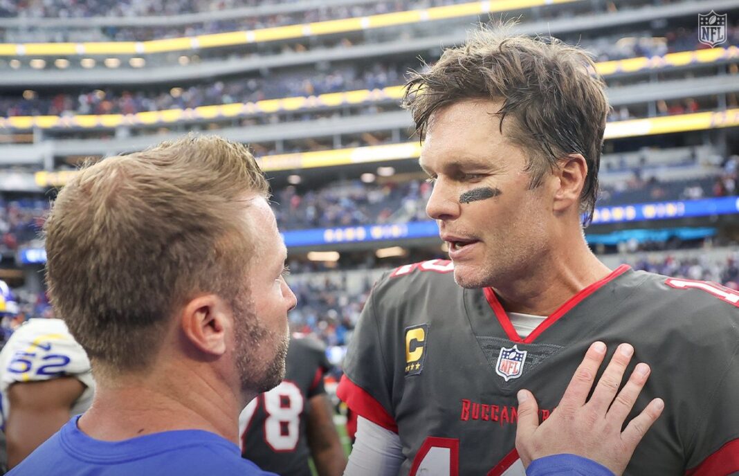 Buccaneers quarterback Tom Brady and Rams head coach Sean McVay/via NFL.com