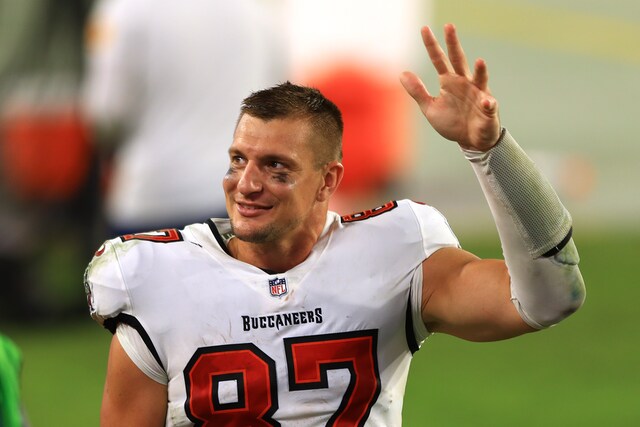 Buccaneers tight end Rob Gronkowski/via Getty Images