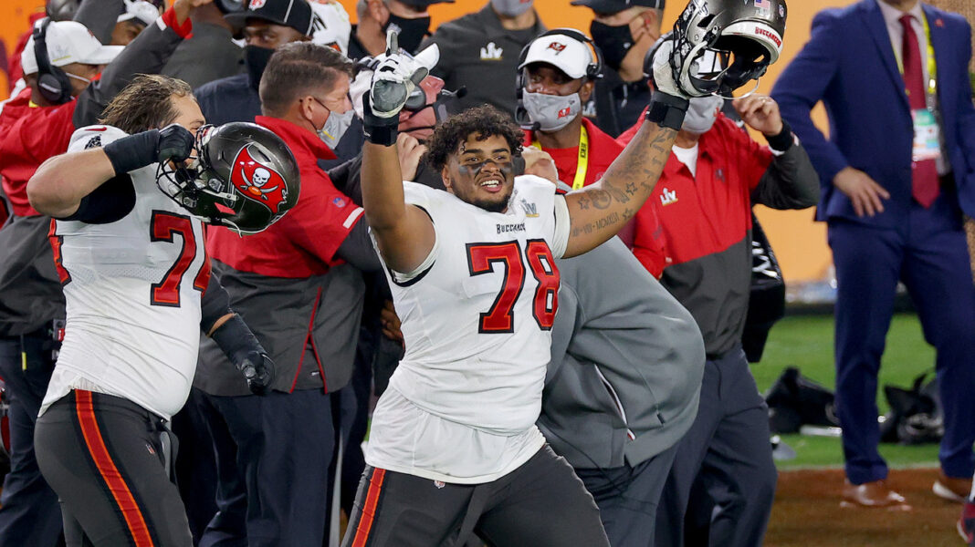 Buccaneers offensive tackle Tristan Wirfs/via Getty Images