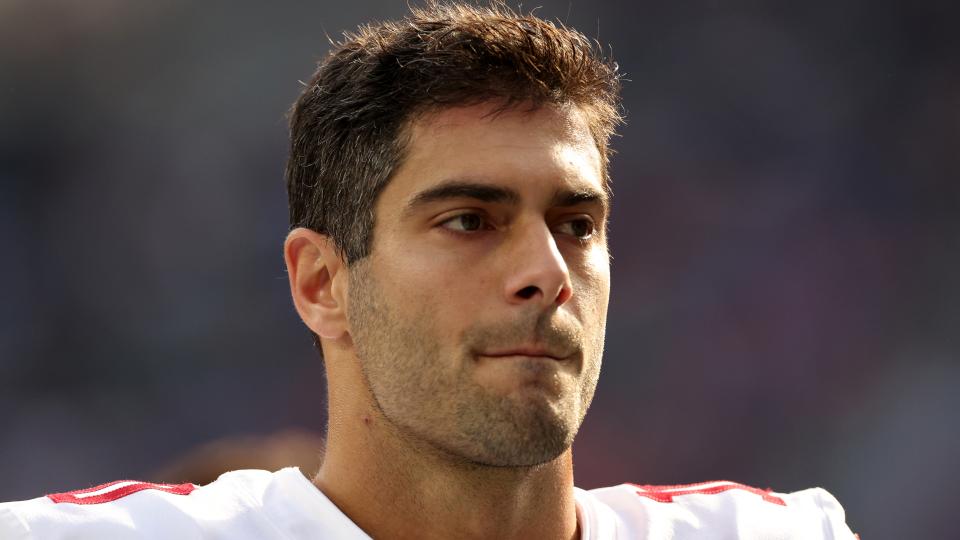 Should the Buccaneers trade for 49ers quarterback Jimmy Garoppolo?/via Getty Images