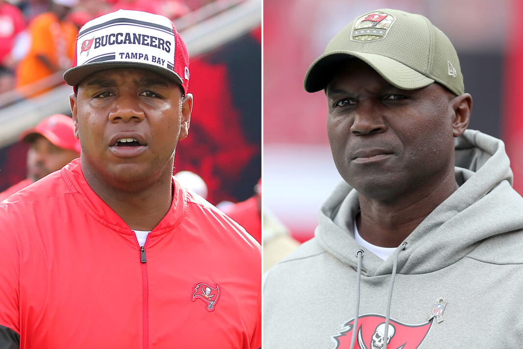 Buccaneers' head coach Todd Bowles and offensive coordinator Byron Leftwich / via New York Post