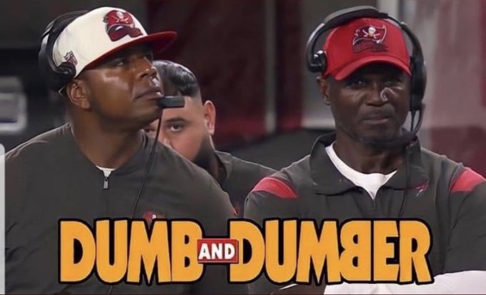 Tampa Bay Buccaneers' head coach Todd Bowles and offensive coordinator Byron Leftwich
