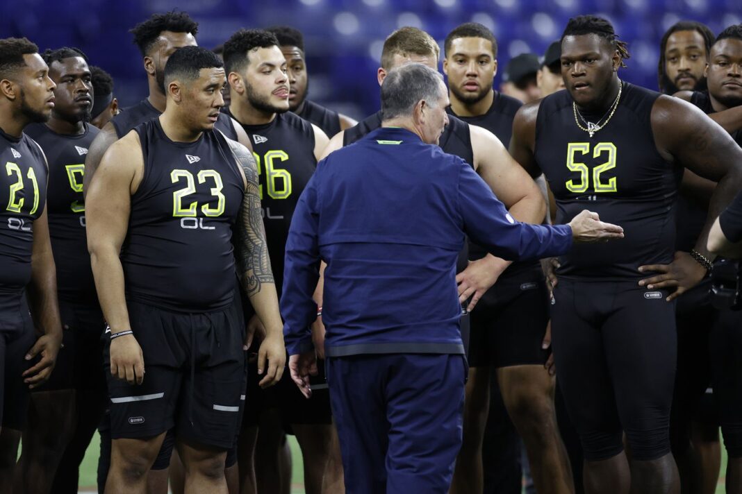 NFL prospects get set to compete in the NFL Combine / via Getty Images