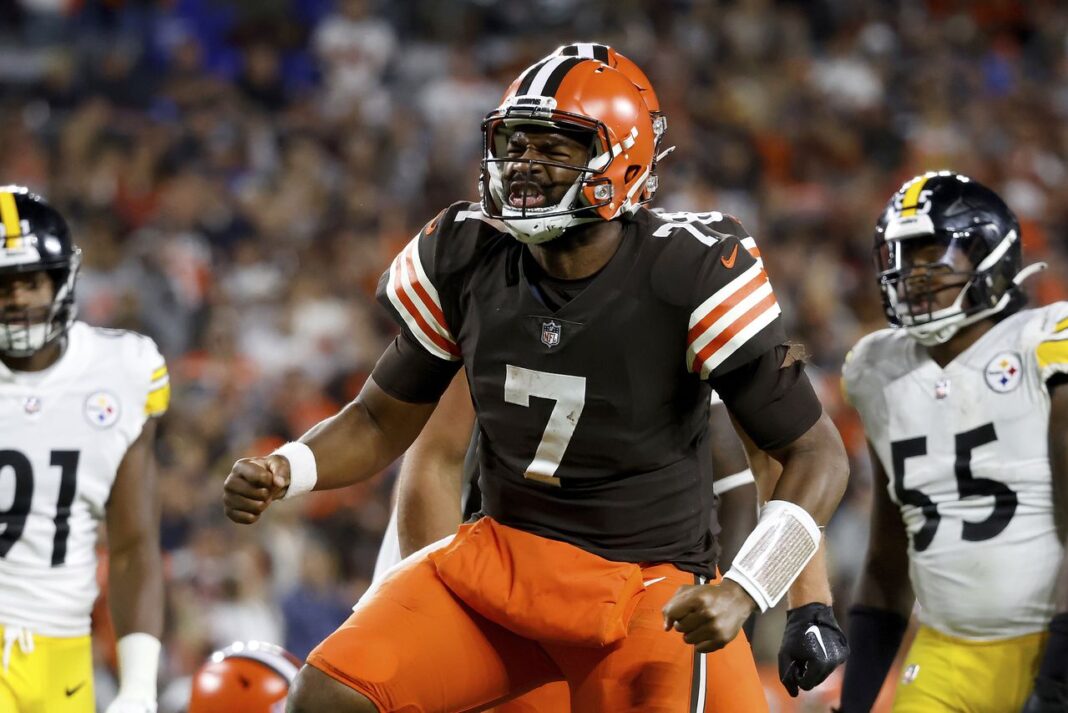 Could the Buccaneers look to quarterback Jacoby Brissett to take over the team's quarterback position? / via KIRK IRWIN/ASSOCIATED PRESS