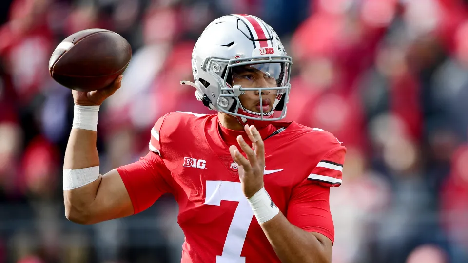 Ohio St quarterback C.J. Stroud is moving up several NFL draft big boards / via The Sporting News