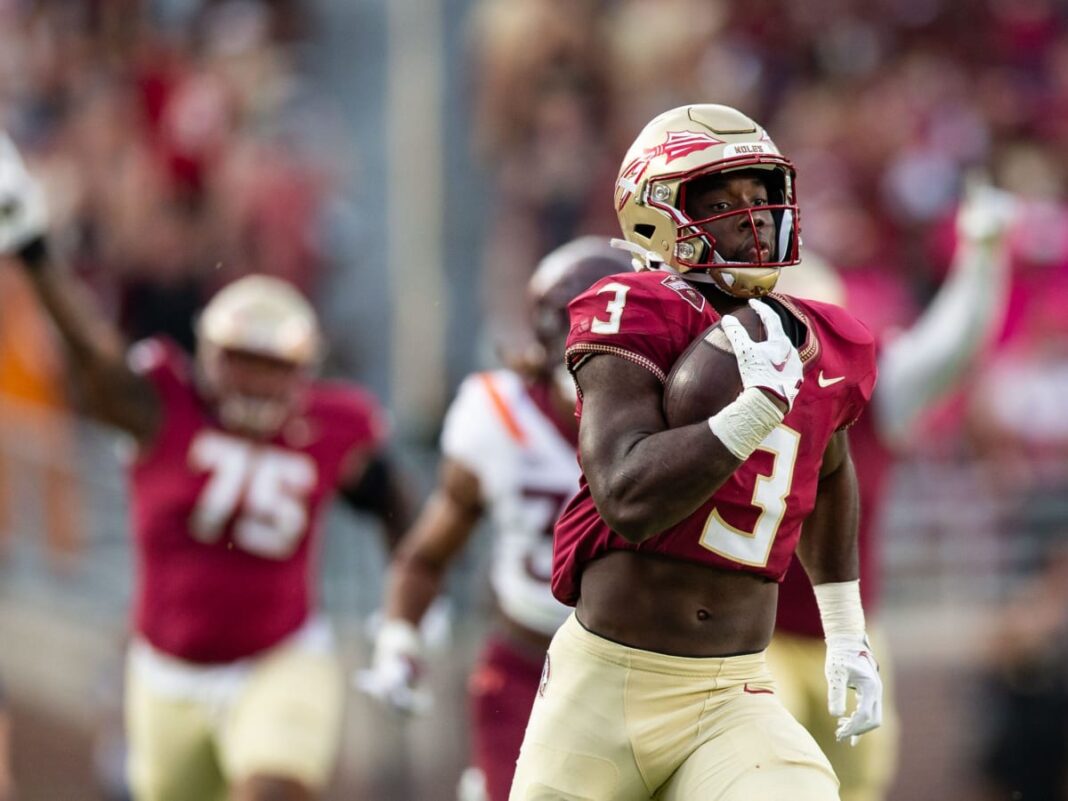 Florida State running back Trey Benson is high on several NFL draft boards / via Sports Illustrated